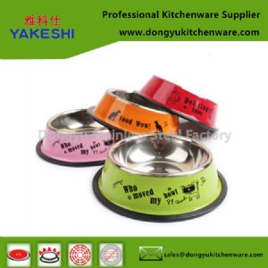 customized colour coated - metal stainless pet feeder dog water bowl 